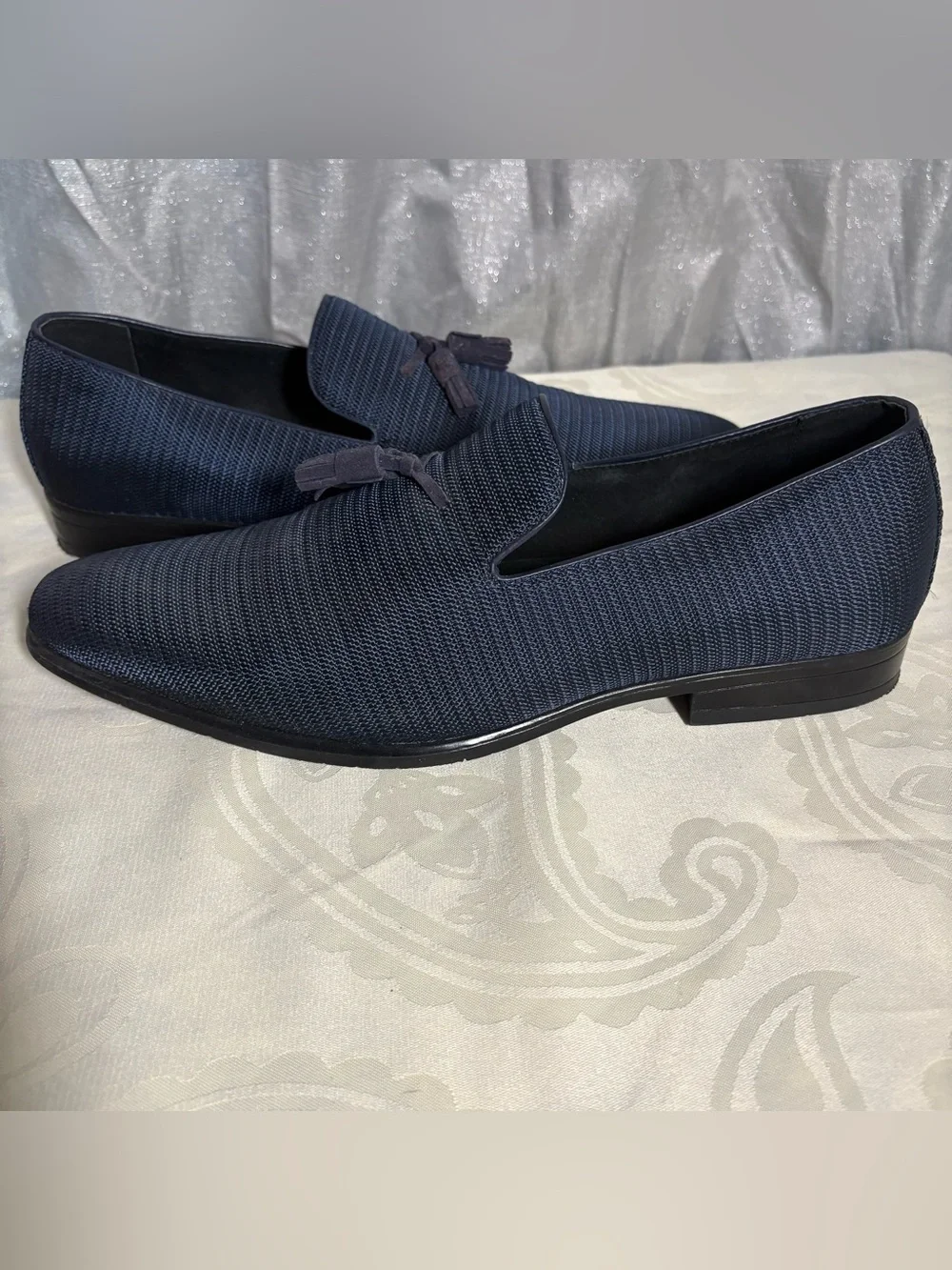 Stacy Adams Navy Tassel Loafers